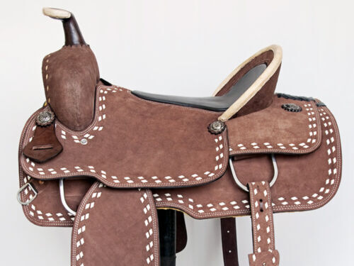 Western Saddle Leather Trail Pleasure Tack Set 10 TO 18 - Picture 4 of 7