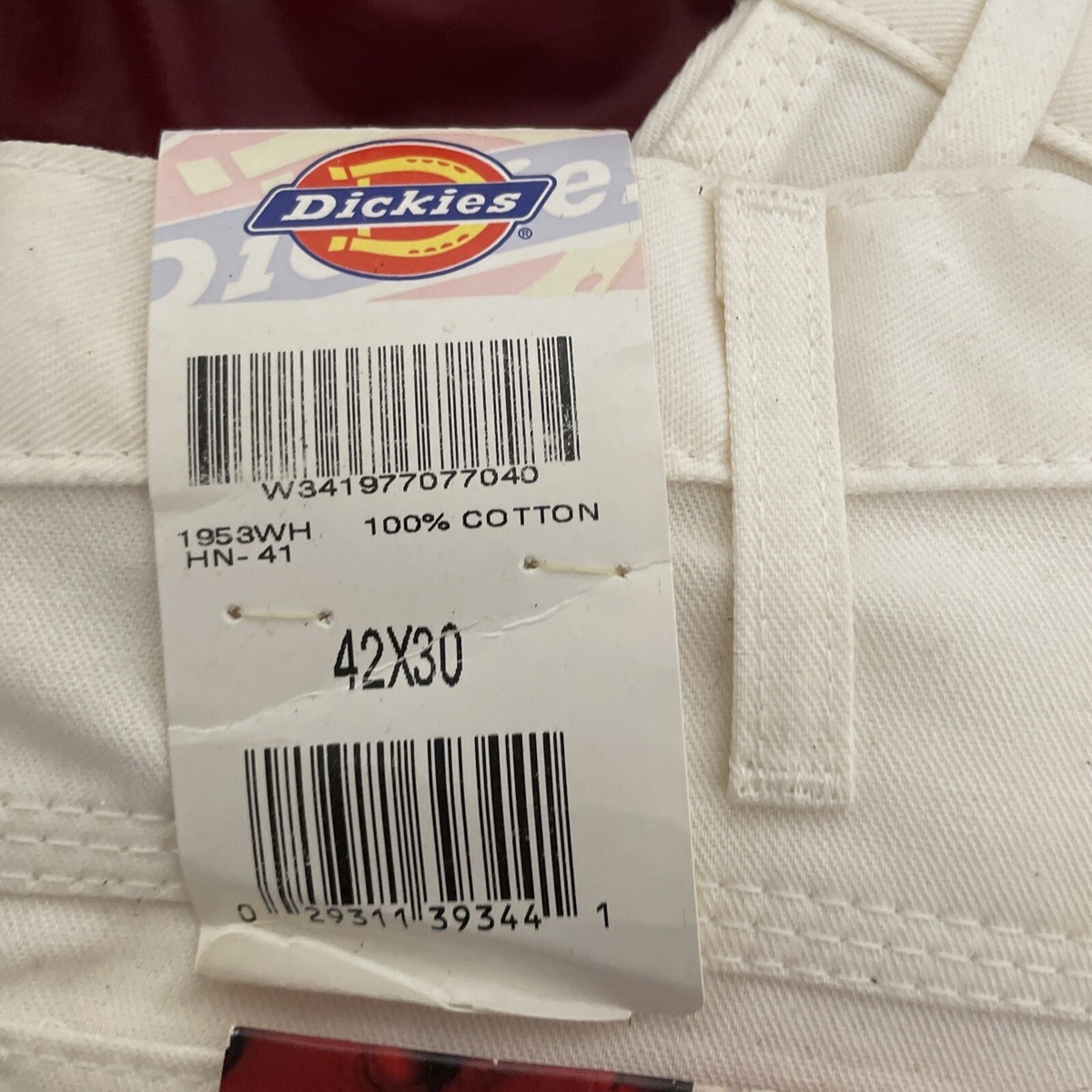 Vintage 90s Dickies Paint Work Pants Carpenter white 42x30 NEW | eBay