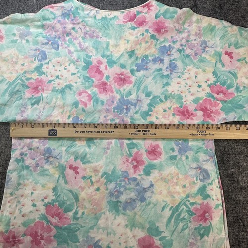 Vintage 60er Jahre Hauskleid Damen kleine Blumen Reißverschluss Taschen Schlitz Kimono Ärmel - Bild 15 von 20