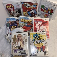 Nintendo Wii (1) NUNCHUCK+ALL 8 Games-DE BLOB/JUST DANCE- Complete with Manuals.
