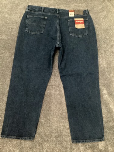 Wrangler Mens Big&Tall 5-Pocket Relaxed Fit Cotton Jean Dark Stonewash 44W x 29L - Picture 6 of 9