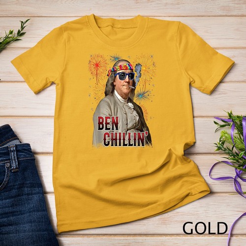 Camiseta Ben Chillin' Stoner Ben Franklin 4 de Julio Fuegos Artificiales Camiseta Unisex - Imagen 4 de 15