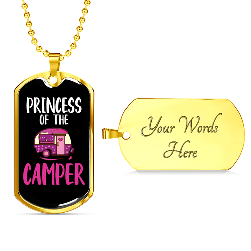 Camper Necklace Princess Of The Camper Pink Necklace Stainless Steel or 18k Gol - Picture 8 of 15