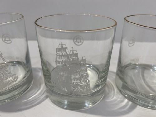 Lotto di 3 bicchieri Houze Art nave nautica clipper whisky marittimo lowball - Foto 3 di 7