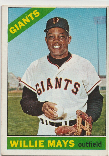 1966 Topps #1 Willie Mays, Giants, schöne Form, keine Knicke - Bild 5 von 5