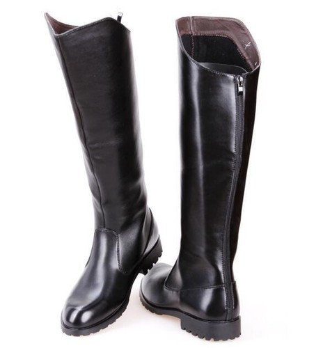 Mens Knight Riding Military Combat Knee High Boots Casual Shoes Western Black UK - Picture 4 of 7
