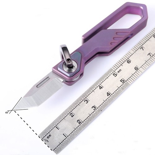 EDC Titanium Alloy M390 Blade Keychain Folding Pocket Knife Outdoor Camping Tool - Picture 4 of 16