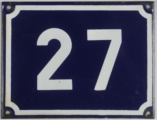 Large blue vintage French house numbers enamel on steel 19 to 99 new old stock - Picture 8 of 53