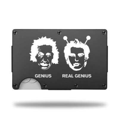 Custom Laser Engraved Wallet - ALBERT EINSTEIN & VAL KILMER - GREAT GIFT WALLET