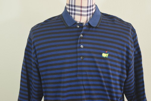 AUGUSTA NATIONAL Men's Blue Black MASTERS Golf Shirt Large - Picture 9 of 12