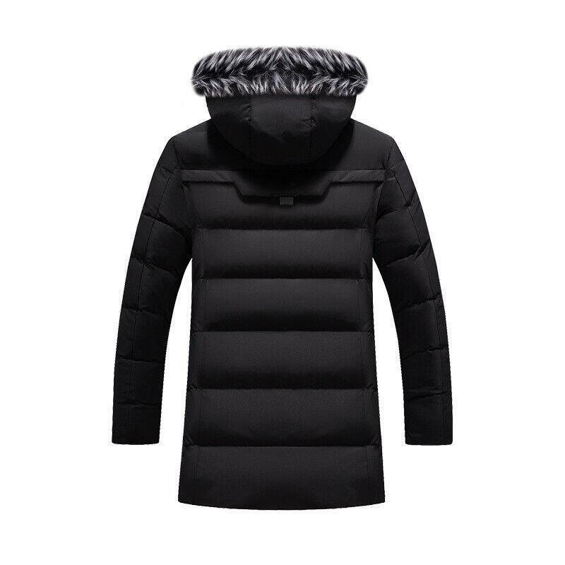 Men's Mid-length Big Fur Collar Thickened Warm Leisure Men's Coat