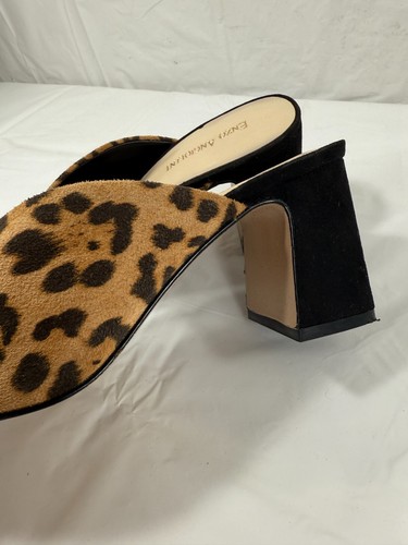 Enzo Angiolini Delicika Clog LEOPARD Shoes Black Suede Pointed SIZE 7 - Picture 6 of 16