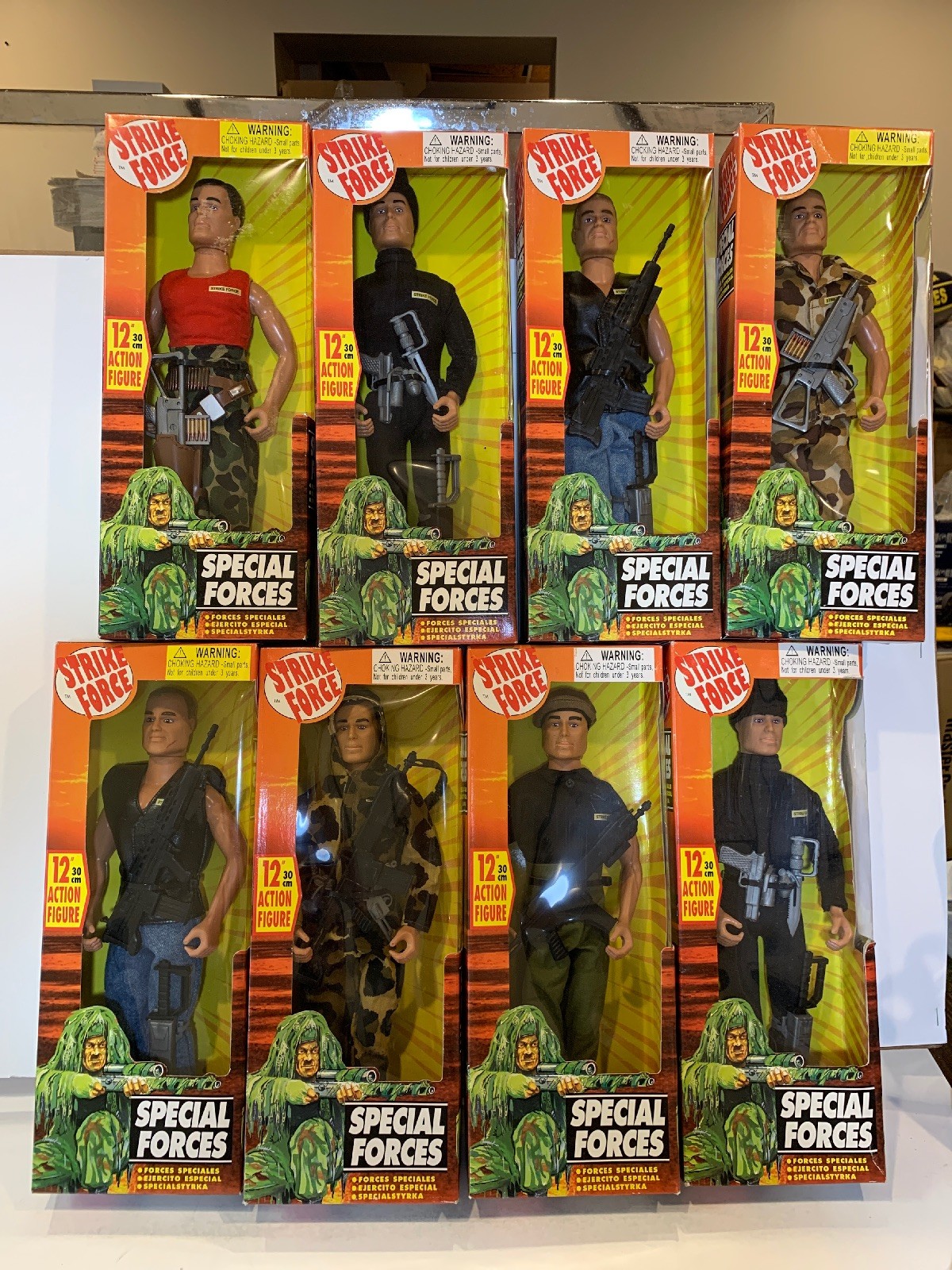 Lot Of 8 Vintage 12” Action Figures GI Joe Style, Special Forces STRIKE FORCE Lot Of 8 Vintage 12” Action Figures GI Joe Style, Special Forces STRIKE FORCE
