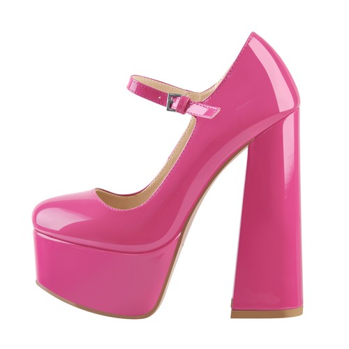 Onlymaker Women's High Heel Ankle Strap Platform Mary Janes Dress Office Shoes