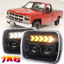 130W 7x6" Led Headlight HI-Lo DRL for Chevy C1500 C2500 C3500 Suburban Pickup