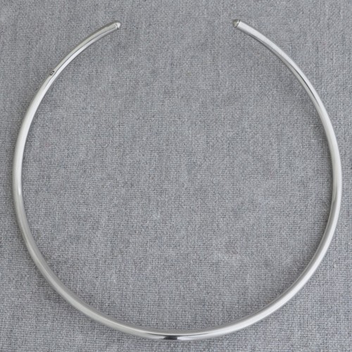 Vintage Sterling Silver Minimalist Modernist Tube Collar Choker Necklace 14” - Picture 4 of 6