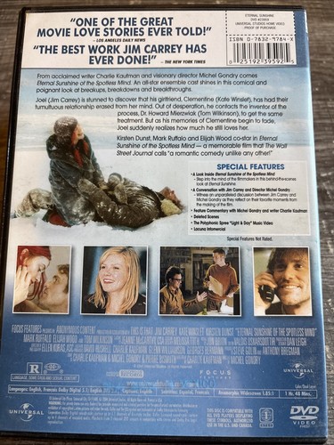 Eternal Sunshine of the Spotless Mind (DVD, 2004). Like New. A7 - Picture 2 of 3