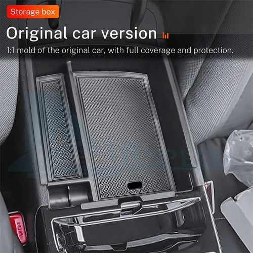 Car Center Console Armrest Storage Box Trim For Hyundai Tucson 2025 ABS Black - Picture 9 of 11