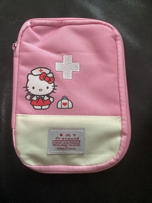 PINK Sanrio HELLO KITTY NURSE First Aid Medicine Meter Travel Camp Pouch Bag Kit