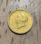 1853 (P) Liberty Head Gold $1 Dollar, Old US Gold Coin, Lustrous AU