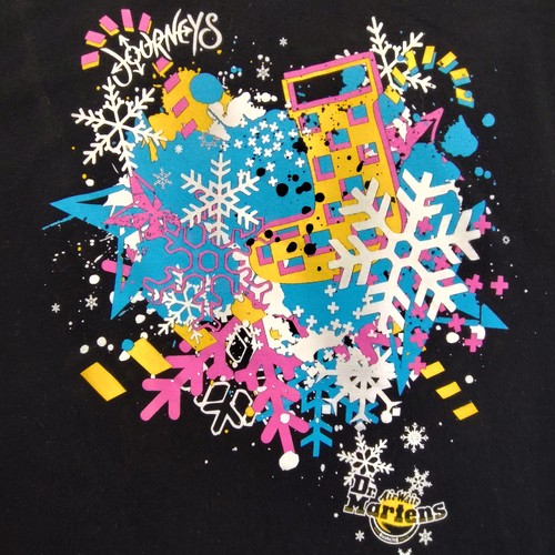 Vtg Y2K Journeys Mall Shoe Store Crew Employee T Shirt Dr Marten Promo Tee M - Picture 3 of 12