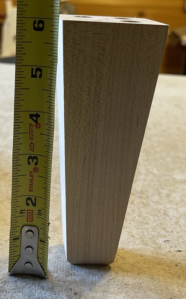 1 Mueble de arce macizo Sofá Silla Pata de repuesto Sin terminar Cuadrado Cónico Foto 2 de 4