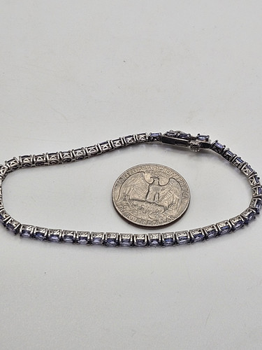 Tennisarmband Tansanit Sterlingsilber - Bild 7 von 13
