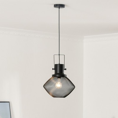14'' Industrial Pendant Light Metal Wrought Mesh Chandelier Fixture Living Room