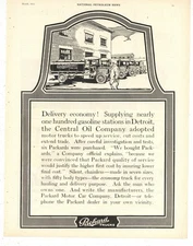 1917 Packard Motor Truck Ad: Central Oil Co. of Detroit Tanker Trucks Pictured