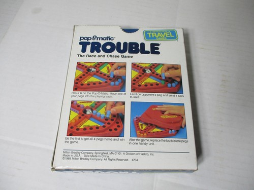 Vintage 1989 Milton Bradley Travel Trouble Pop O Matic Brettspiel KOMPLETT - Bild 2 von 6