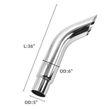 Chrome Curved Stack Pipe Horn 5 Od X 24364860 Length Exhaust Truck Tailpipe Chrome Curved Stack Pipe Horn 5 Od X 24364860 Length Exhaust Truck Tailpipe
