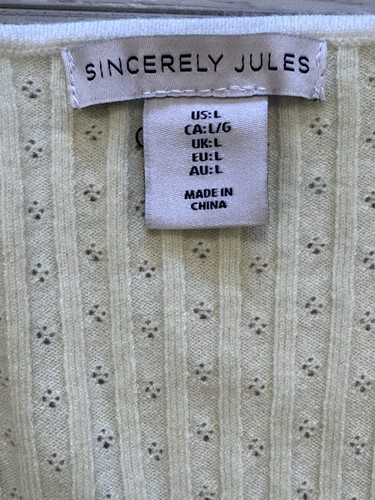 Sincerely Jules Top vorne zum Binden Gr. L gelb kokett zierlich weich Stretch feminin - Bild 6 von 6
