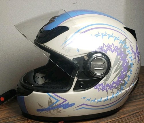 Casco completo de motocicleta Scorpion EXO 400 Paradise con bolsa mediana - Imagen 2 de 10