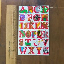 Vintage Sandylion Animal Alphabet Letters ABC's Sticker Sheet