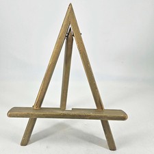 Vintage simple Table Top Art Easel display Gold Gilt Wood