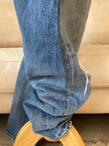 Original LEVI STRAUSS 501 CT Herren Jeans Hose W32 L32 Blau Cuts - Bild 12 von 17