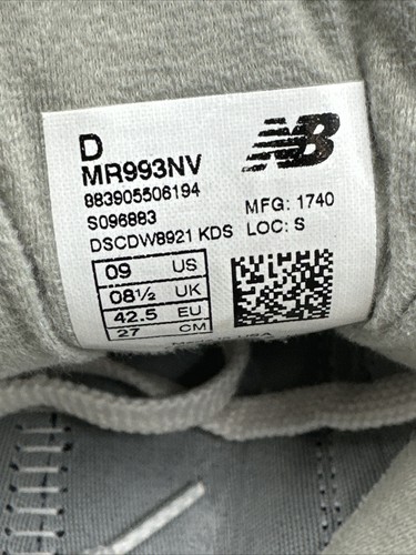 New Balance 993 Navy White Made In USA 2018 Size 9 Used MR993NV - Picture 20 of 21