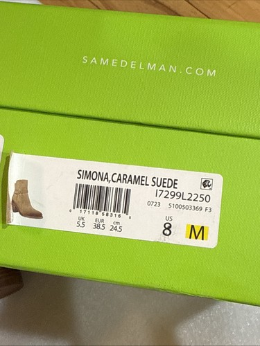 NUEVO Sam Edelman Simona Marrón Dorado Caramelo Mujer Botas Zapatos Talla 8 M Botas NUEVO - Imagen 12 de 12