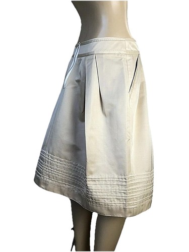 NEW AQUILANO RIMONDI 6267 BEIGE SILK BLEND A-LINE STYLE SKIRT SIZE 44 - Picture 8 of 11