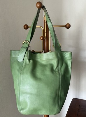 バッグ Rare Vintage Coach Duffle XL Bag Green Vintage Coach XL bucket duffle 9085 plus matching wallet in
