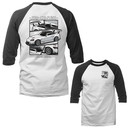 JDM Culture Street Legend Imported Tuned Custom Sports Car 3/4 Sleeve Raglan - Picture 3 of 10