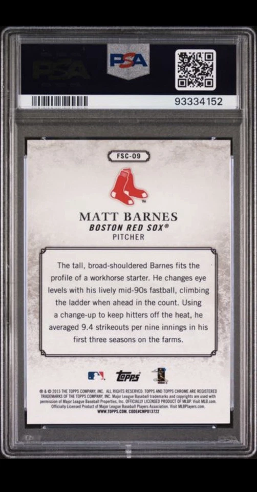 2015 Topps Chrome - Future Stars Matt Barnes Orange Refractor/25 PSA 10 POP 1 Foto 2 de 2