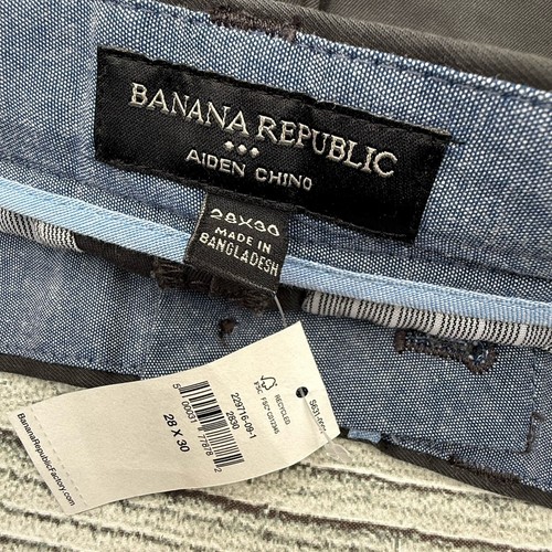 Banana Republic Charcoal Grey Pants Mens 28x30 Aiden Chino Slim Fit Preppy - Picture 5 of 5
