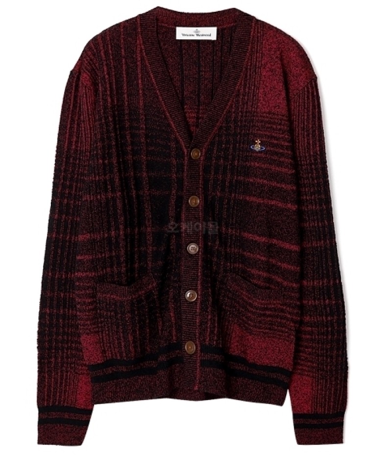 Vivienne Westwood|CARDIGANS (CHECK CARDIGAN (3803002C K Vivienne Westwood CARDIGANS Check Red Men's Size L From