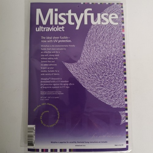 MISTYFUSE Ultraviolet & Black 20" x 2.5yd Sheer Fusible Webbing Fabric Applique - Picture 3 of 4