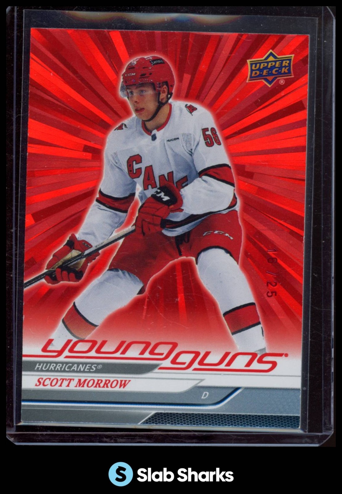 2024 UPPER DECK #225 SCOTT MORROW OUTBURST RED YOUNG GUNS RC ROOKIE /25