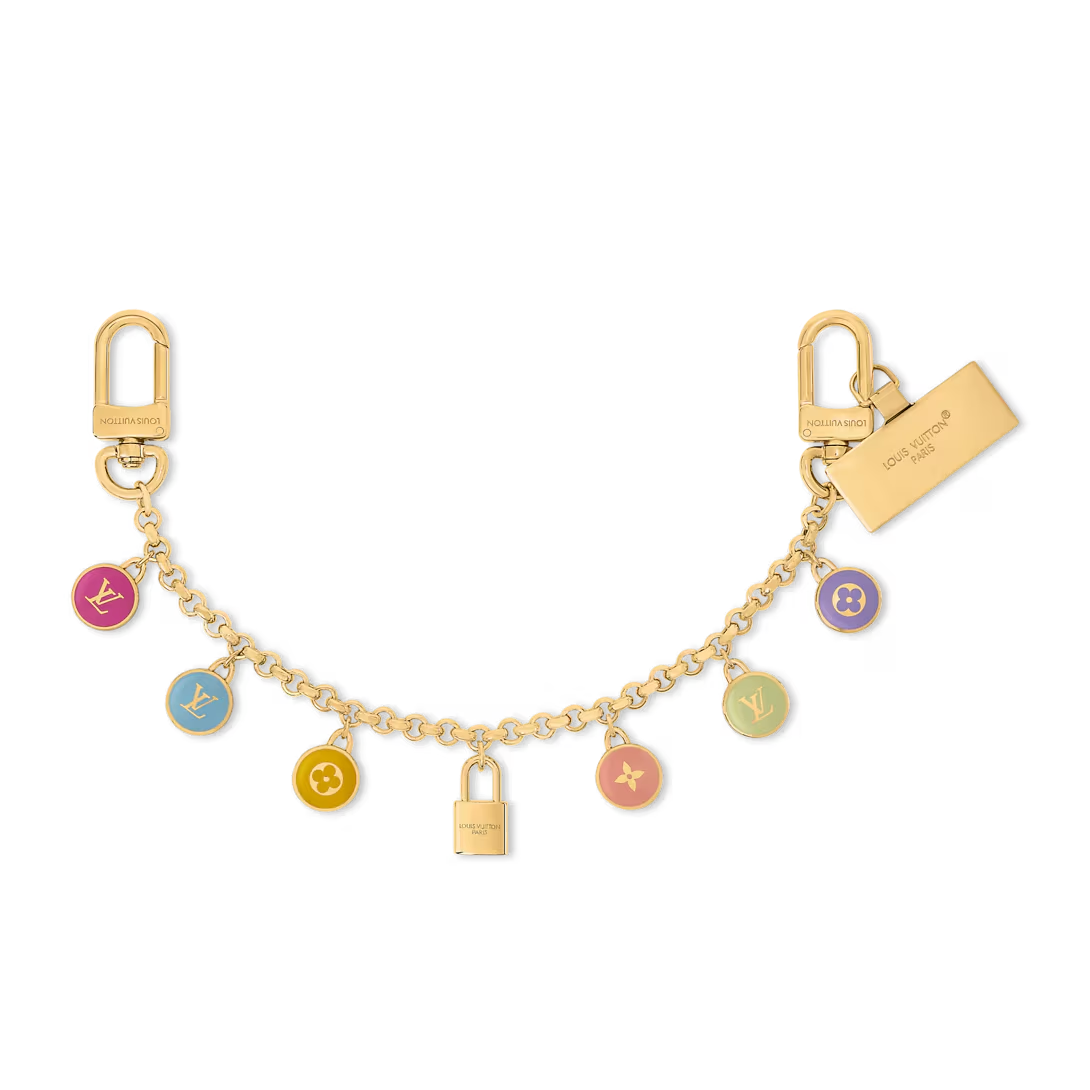 NEW Louis Vuitton Monogram Flower Confetti Chain Bag Charm M03459