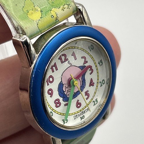 Vintage Dingbats Watch Farm Animals 3D Hologram Band Green NEW BATTERY 6.75" - Picture 9 of 10