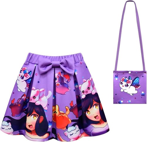 3-Pc Aphmau Outfit for Girls Short Sleeve T-Shirt, Skirt & Purse Size 11-12Years - Picture 5 of 11