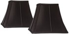 Set of 2 Square Lamp Shades Black Small 6x11x9.75 Spider with Harp and Finial